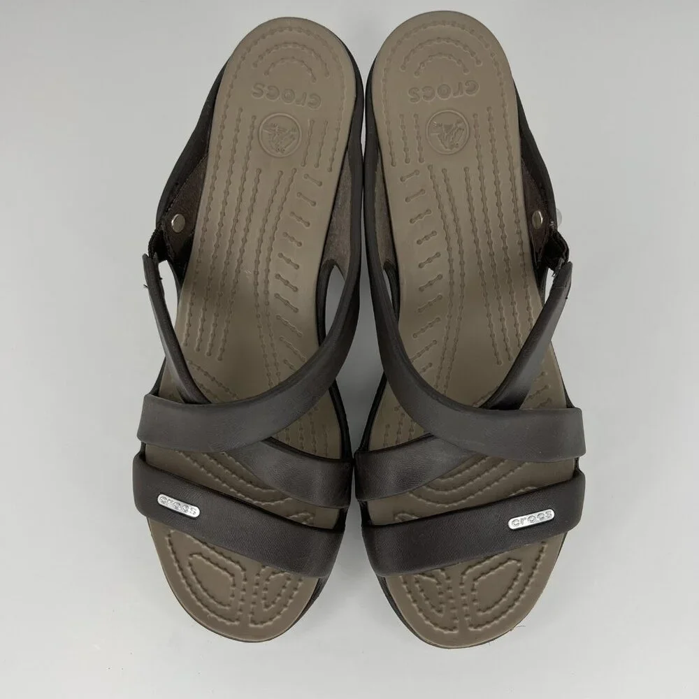 Crocs Cyprus IV Slip-On Sandal Heels Womens Size 9 Strappy Open-Toe Shoes - Picture 5 of 9